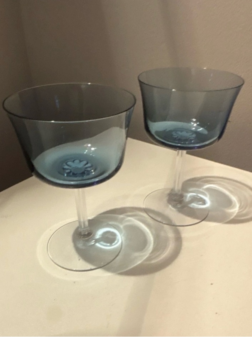 Fostoria Glamour Blue Wine Glasses– Set of 2